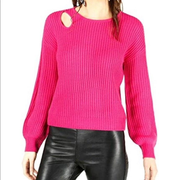 PINK 💕Bar III peep hole Neon Pink sweater - Picture 2 of 2